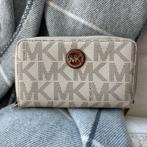 Michael Kors Beige Monogram Wallet